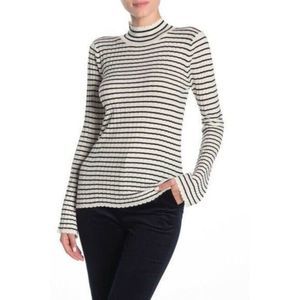 JOIE Gestina Striped Mock Sweater